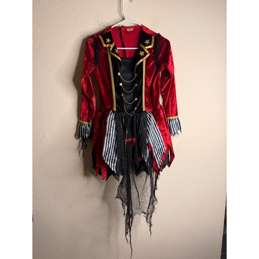 Spirit Halloween Dark Ringmaster Costume Kids Large Circus Dress Goth Steampunk